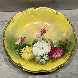 JPL DUVAL Limoges Hand Painted Dish with Flowers Signed by FAMOUS Artist "Duval"